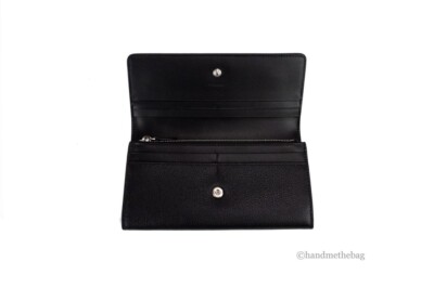 Burberry Porter Black Grained Leather Branded Logo Embossed Clutch 