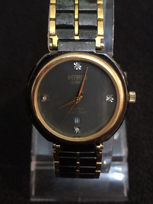benrus watch genuine diamond quartz