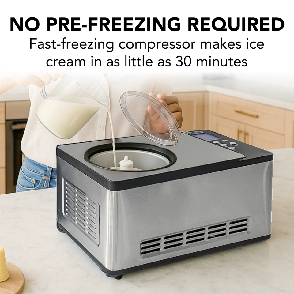 Whynter 2.1 Quart Ice Cream Maker - Stainless Steel - Image 2 of 3