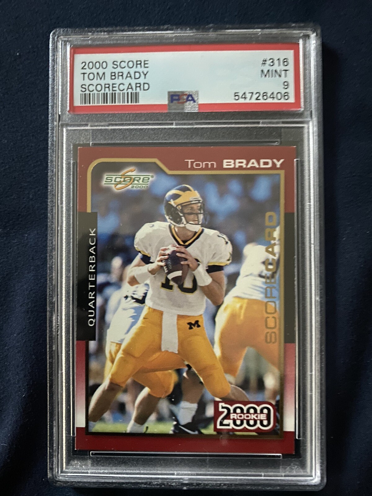 2000 Score Tom Brady /2000 Rookie Scorecard #316 PSA 9 Mint