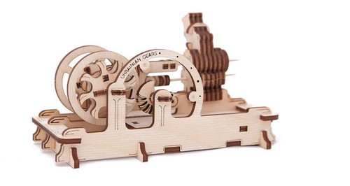 Mechanical UGEARS wooden 3D Model "PNEUMATIC ENGINE" Construction Set - Picture 2 of 10