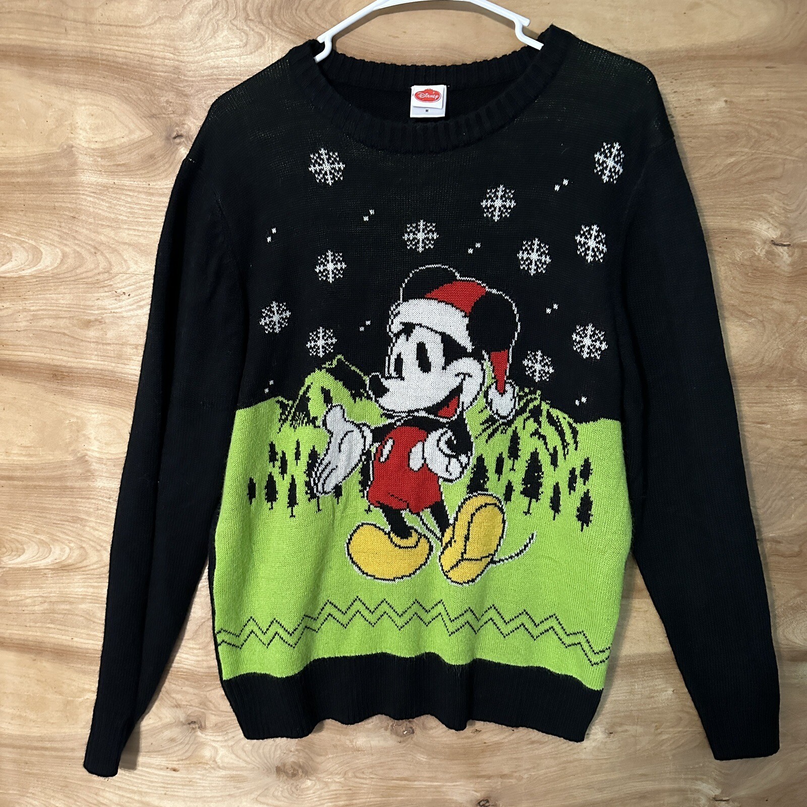 Disney Men's Woman's Ugly Holiday Mickey Mouse Sweater Black
