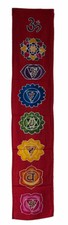 Bannière Batik Connexion Chakra tenture murale decor Zen Yoga Rouge 98x19cm