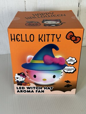 Hello Kitty Halloween Witch Hat Aroma Fan LED Light New Sealed