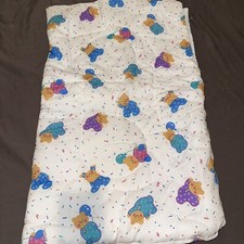 Vintage Cuddle Time Teddy Bear Zip Up Baby Blanket
