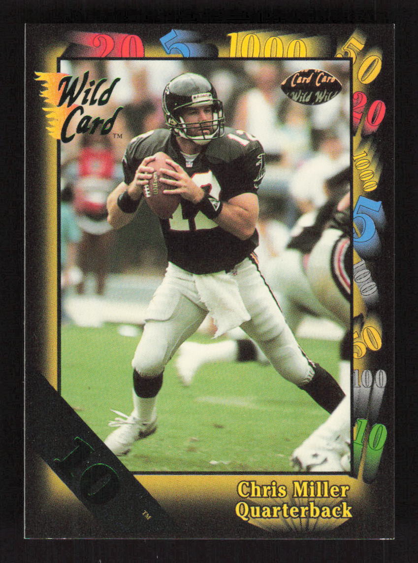 1991 Wild Card 10 Stripe #123 Chris Miller Atlanta Falcons
