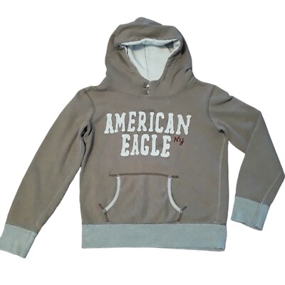 Girl's American Eagle Outfitters NY Tan Size Medium Hoodie Used