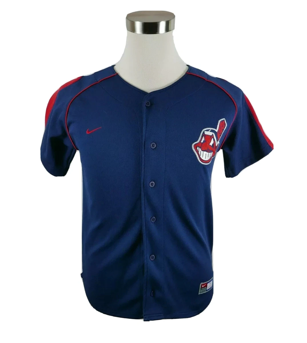 MLB Cleveland Indians Grady Sizemore Boys Girls SS Button Up Jersey Nike  Youth M