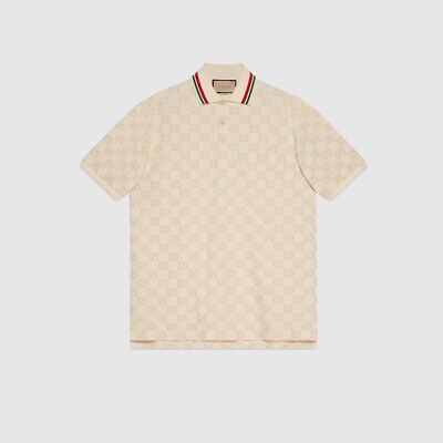 Gucci Love Parade Men'sCream/Beige Monogrammed Men's Polo Gucci Love Parade Men'sCream/Beige Monogrammed Men's Polo