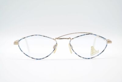 Lunettes Vintage L'Amy Ronald CC21 Bleu Or Ovale - Monture Métal 51/19/135 - Neuf Avec étiquettes