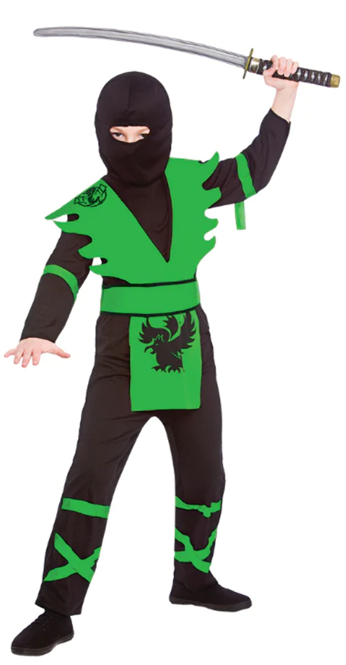 Ninja Assassin Green Boys Martial Arts Dragon Ninja Fancy Dress Costume Kids Nin eBay