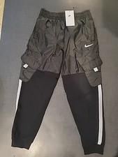 Nike Jogger Sweat Pants Black Pinstripe cargo DQ8741-010 Kids Youth XL