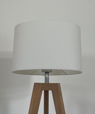 Lampenschirm creme cremeweiß strukturiert 100% Leinen oval Lampenschirm
