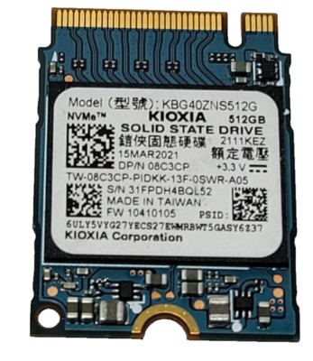 Kioxia DELL KBG40ZNS512G 512gb 2230 M.2 NVMe SSD Steam Deck SteamDeck Gen3 8C3CP
