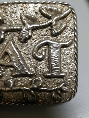 Vintage Estate Silvertone Buckle PAT Belt Buckle Ladies  display picture 1