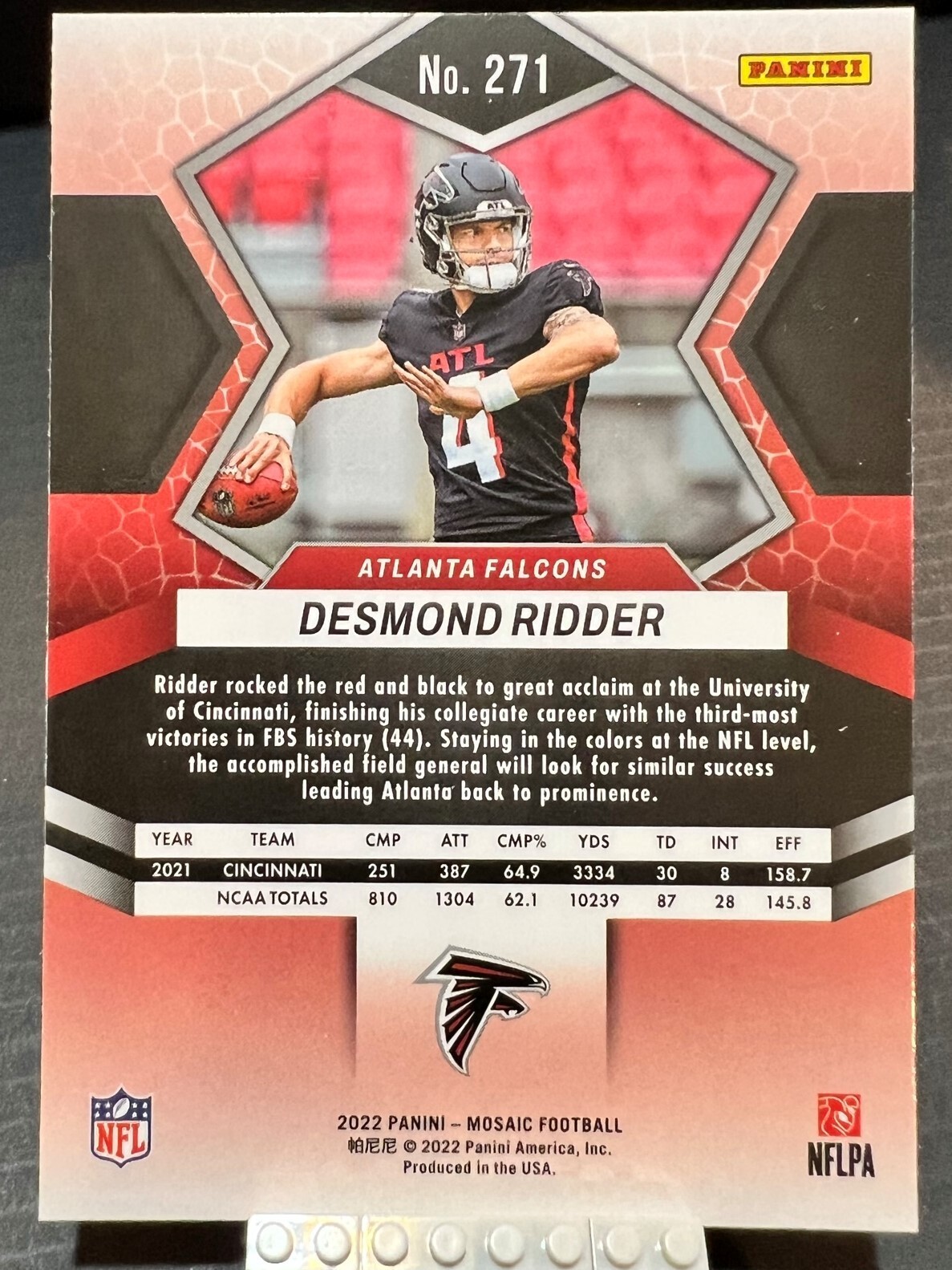 2022 Panini Mosaic Silver #271 - Desmond Ridder - Atlanta Falcons | eBay