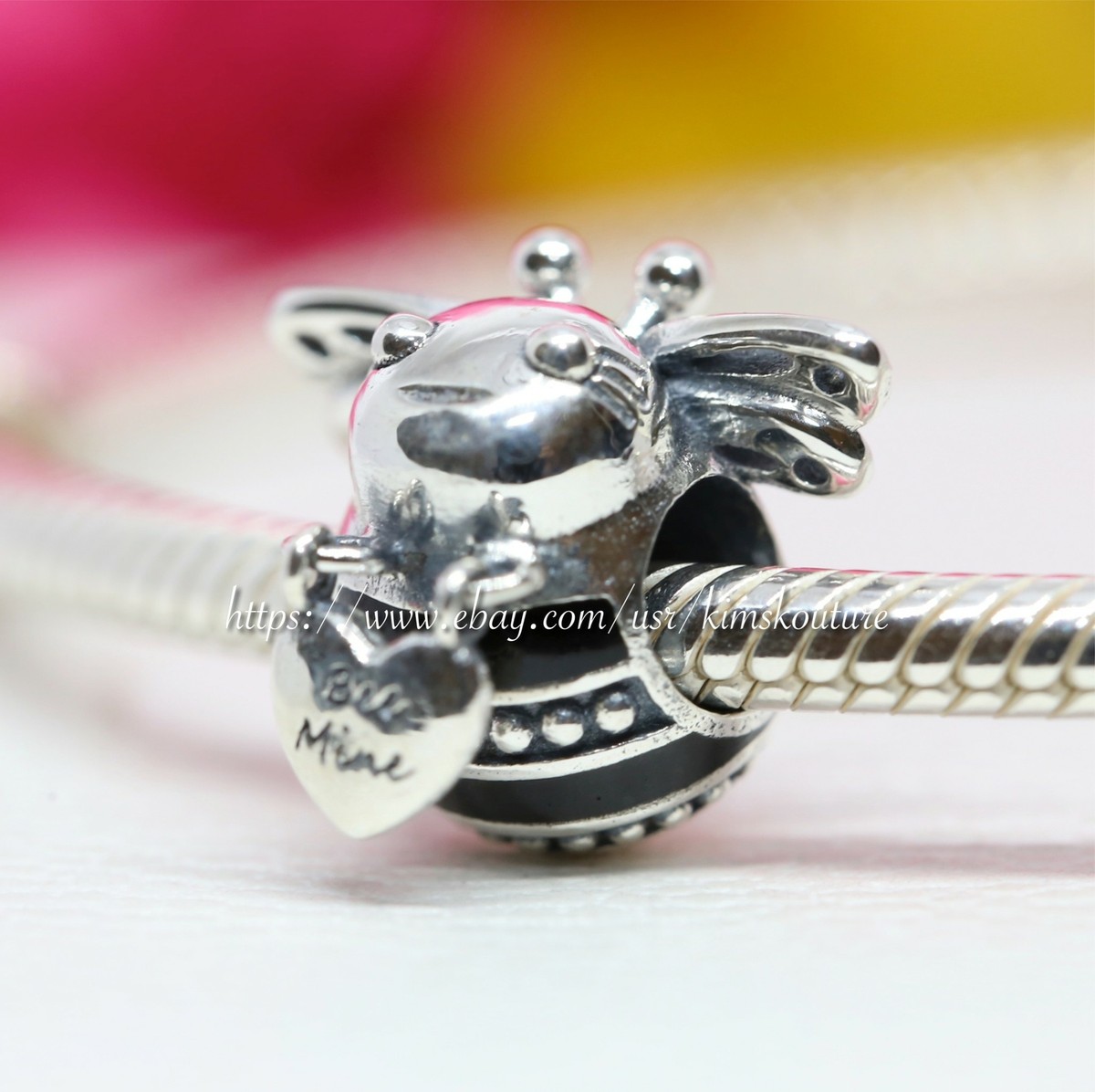 Pandora Charm Bee Mine Authentic Pandora Silver Be Mine Bangle - Main Image