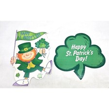 Vintage Hallmark St Patrick's Day Die Cuts Leprechauns Irish Decor 1980s Party