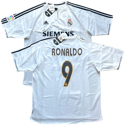 2003/04 Real Madrid Home Jersey #9 Ronaldo XL Adidas Soccer 