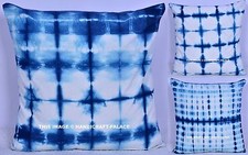 Quadrato Decorativo Blu Tintura a Nodi Cuscino Cover Divano Cotone Casa 40.6cm