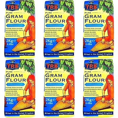 Angebot: 6 x 2kg Kichererbsenmehl von TRS Gram Flour Pure Kichererbsen Mehl