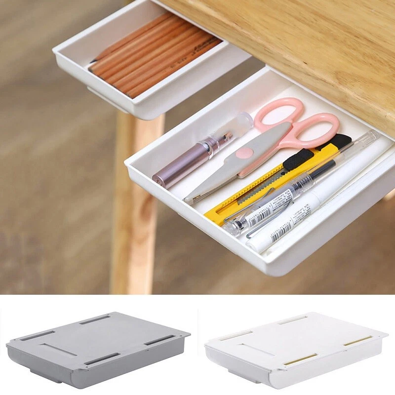 Under Desk Drawer, Hidden Self-Adhesive Storage Box Organizer