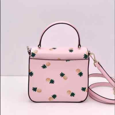 Kate Spade Staci Square Pineapple Crossbody Pink Saffiano K7629