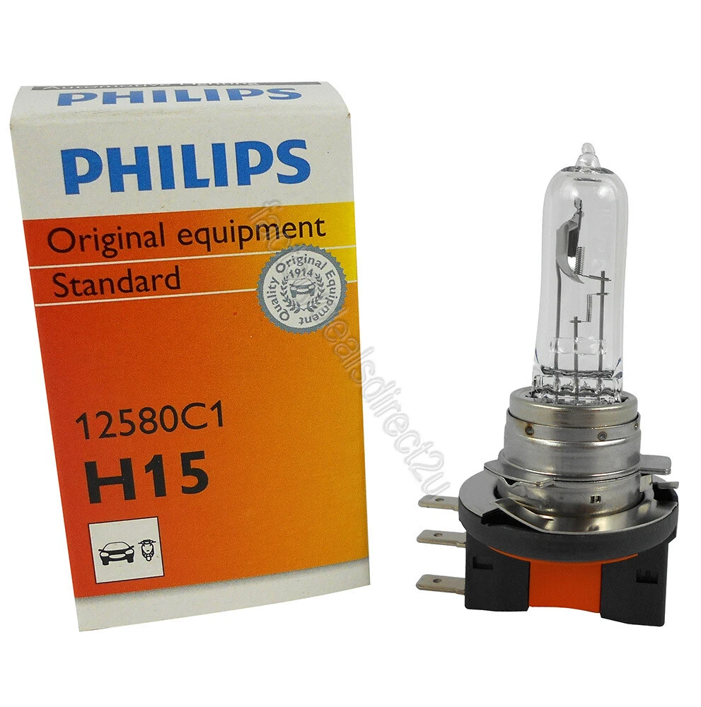 Genuine PHILIPS Standard Fog Light Globe H15 12V 55 15W PGJ23T Single Bulb