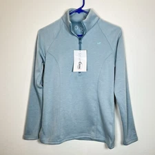 NWT SmartPak Piper Equestrian Shirt Core Cool 1/4 Zip Womens Sz XS Aquamarine