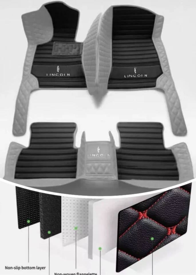 For Lincoln MKZ Floor Mats Custom Leather Luxury Liners Waterproof Car Carpets - Изображение 4 из 4
