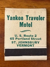 Yankee Traveler Motel Used Matchbook St. Johnsbury Vermont Vintage VT