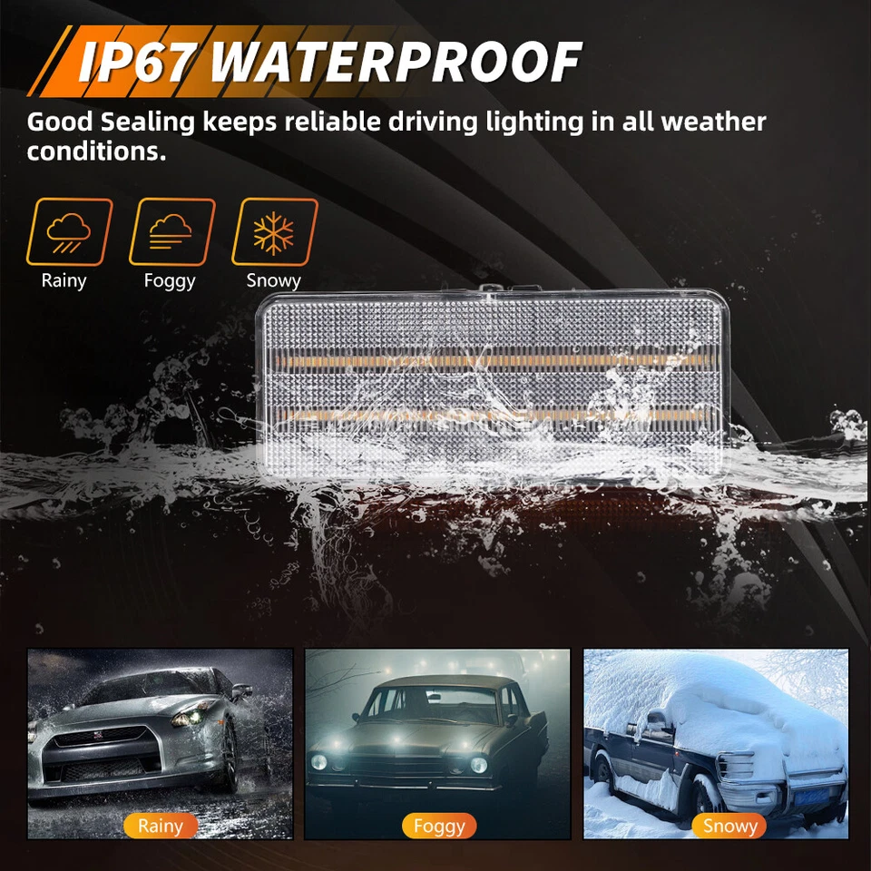 2X Clear Dynamic LED Front Parking Turn Signal Lights For 1979-1986 Ford Mustang - Image 4 of 4