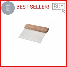 Winco Stainless Steel Dough Scraper with Wood Handle