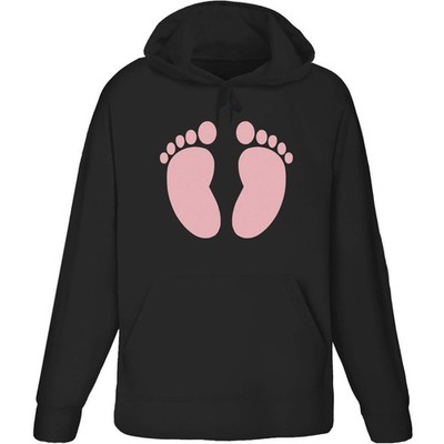 'Pink Baby Footprints' Adult Hoodie / Hooded Sweater (HO056016)