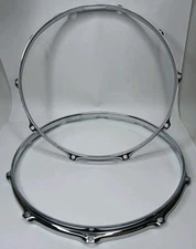14" 10-Lug Chrome Triple-Flanged Snare Batter And Resonant Hoops