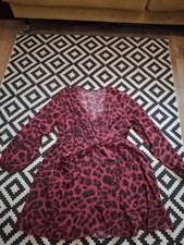 Red Leopard Skater Dress Size XL/14-16 Worn Once