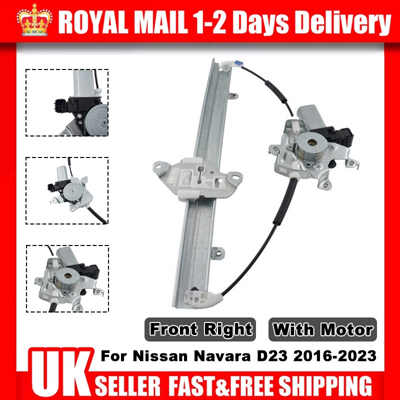 For Nissan Navara D23 2016-2023 Right Front Window Regulator with Motor 6 Pin