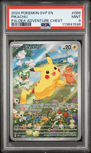2024 POKEMON SVP EN-SV BLACK STAR PROMO PALDEA ADVENTURE CHEST PIKACHU PSA 9
