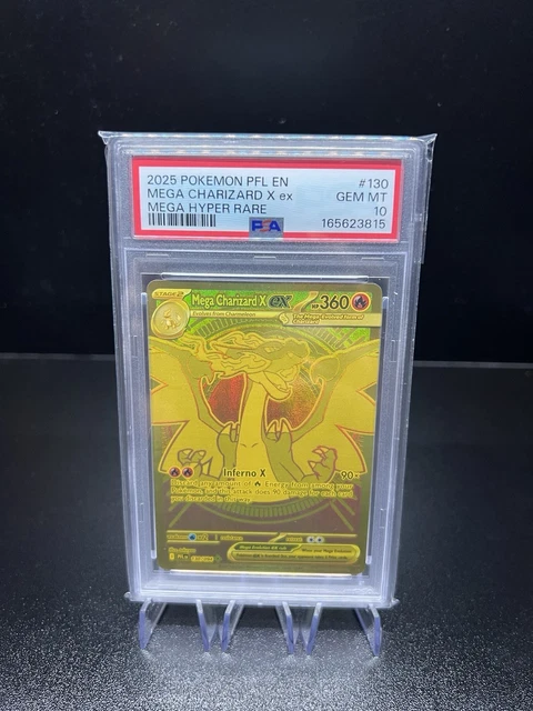 Mega Charizard X EX 2025 Pokemon TCG PFL EN 130/094 Mega Hyper Rare Holo PSA 10