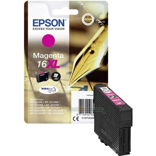 Original Xl Epson Druckerpatrone 16 Magenta Rot Workforce Dura-Brite Ultra Ink-image