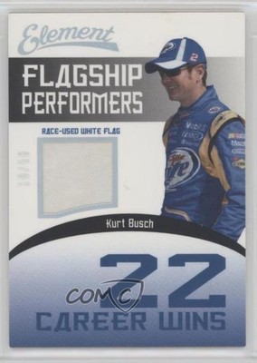 2011 Wheels Element Career Wins White Flag 10/50 Kurt Busch #FPW-KUB y3x