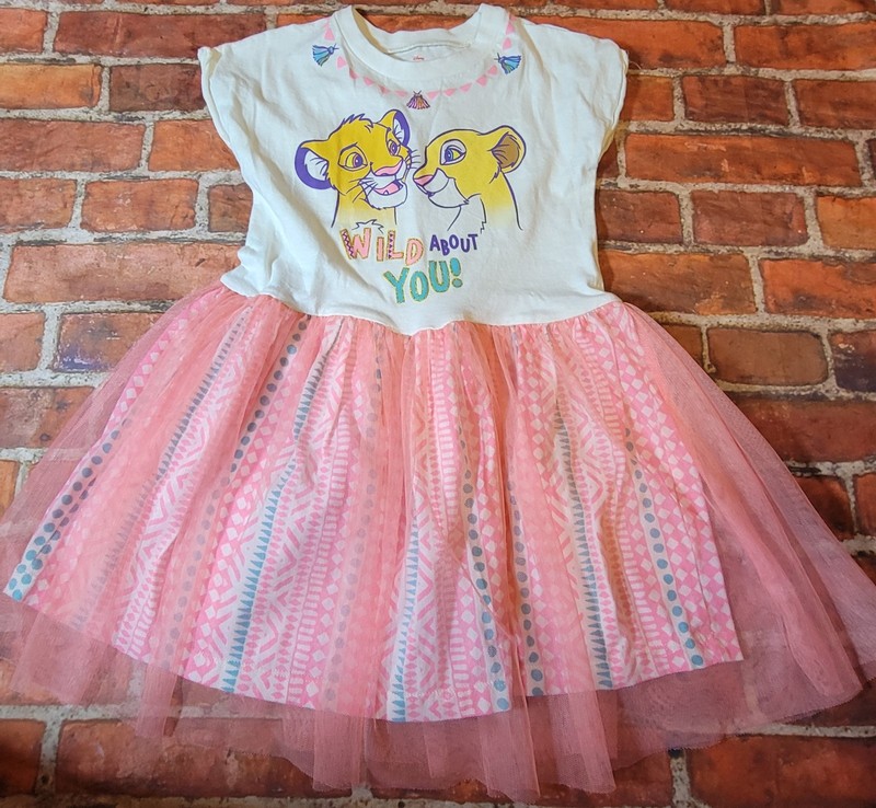 Disney The Lion King Girls Dress Simba Nala Tulle Wild About You Sz 5