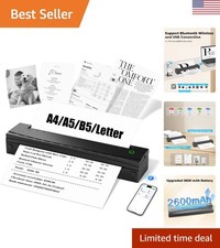 Compact Ink-Free Thermal Printer - Bluetooth Enabled for Home and Office Use