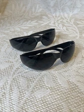 2 PAIR Glasses Protective Dark Lens Sunglasses - Work  Driving -Side Shield New