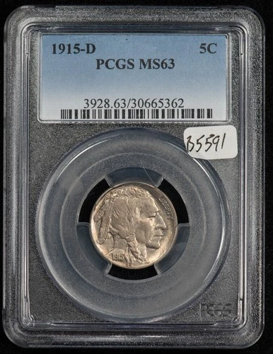 1915-D 5c Indian Head Buffalo Nickel - PCGS MS 63 - SKU-B5591