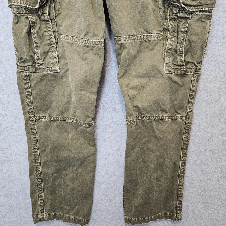Hollister Cargo Pants Mens Sz 32x32 (Fits 36x30) Military Faded Retro Button Fly - Image 3 of 4