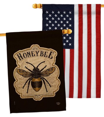 Bee House Flag - Pack Garden Friends Bugs & Frogs Butterfly Ladybugs Dragonfl...
