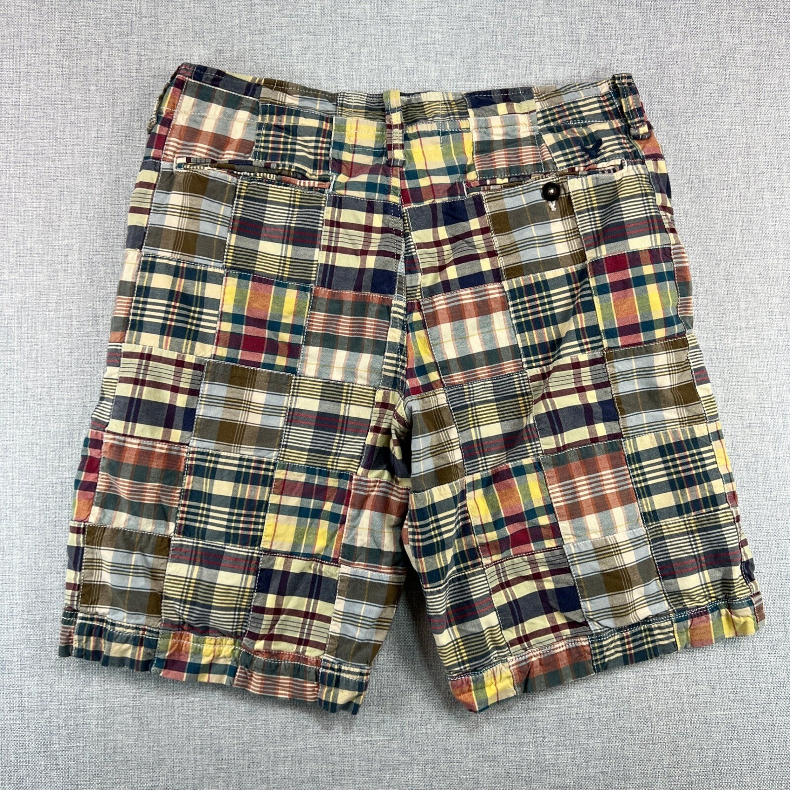 American Eagle Indian Madras Patchwork Plaid Shor… - image 7