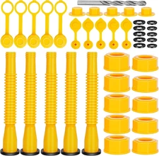 Gas Can Spout Replacement, Gas Can Nozzle, (5 Kit-Yellow) Flexible Pour Nozzle S