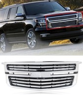 Fit For 2015-2020 Chevy Tahoe Suburban Ltz Style Front Upper Grille Grill Chrome